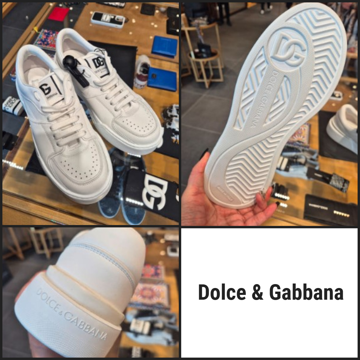 【DOLCE&GABBANA】 D&G ロゴ ローヒール レザー スニーカー