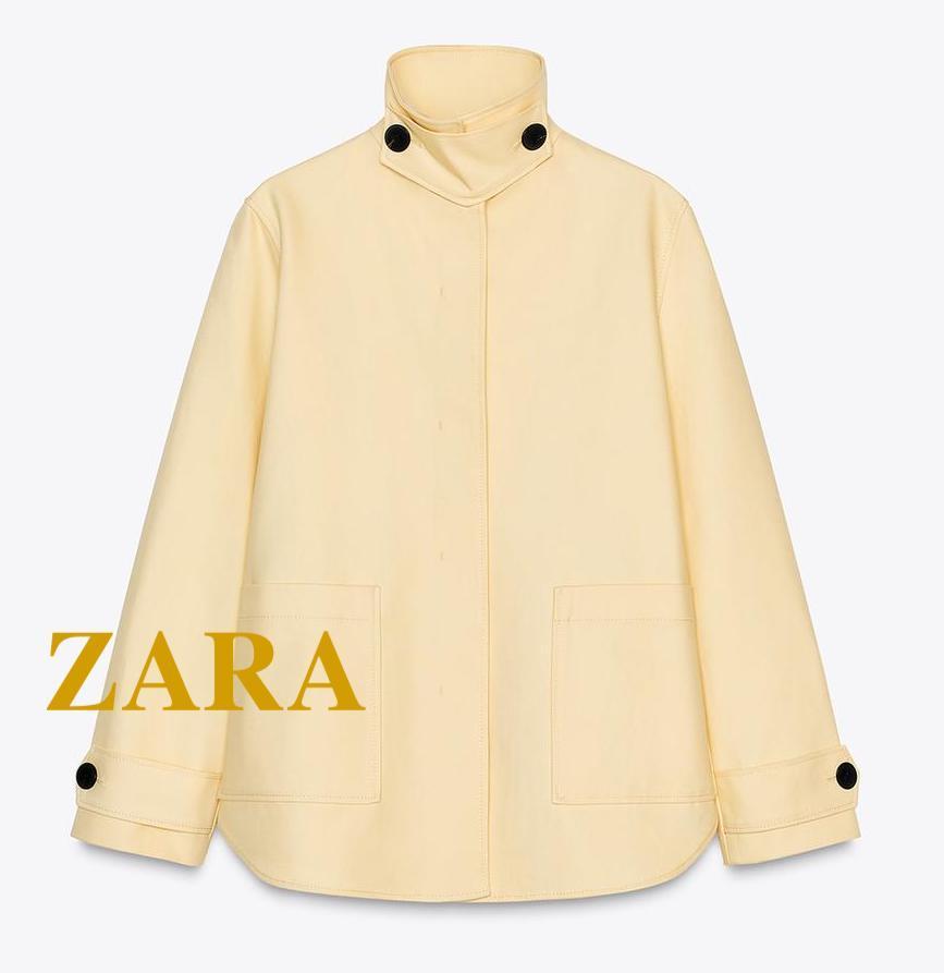 ☆ドイツ発*ZARA*新作*ハイネックジャケット/LIGHT YELLOW☆