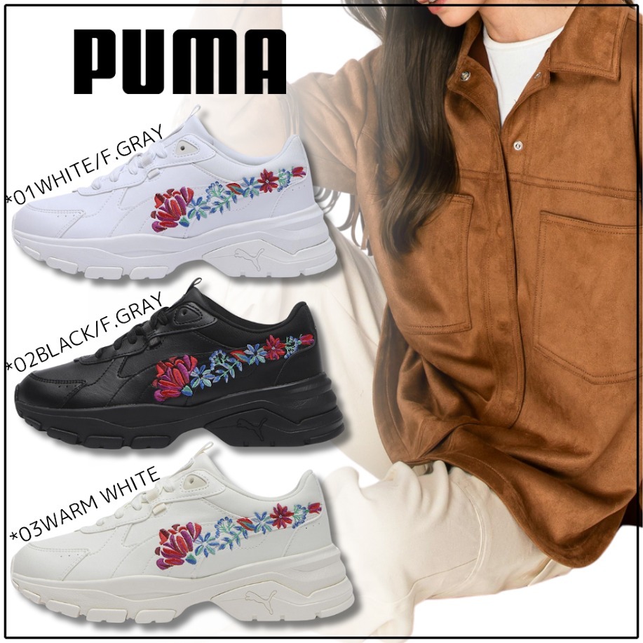すぐ届く【PUMA】カシーア VIA エンブロイダリー 厚底
