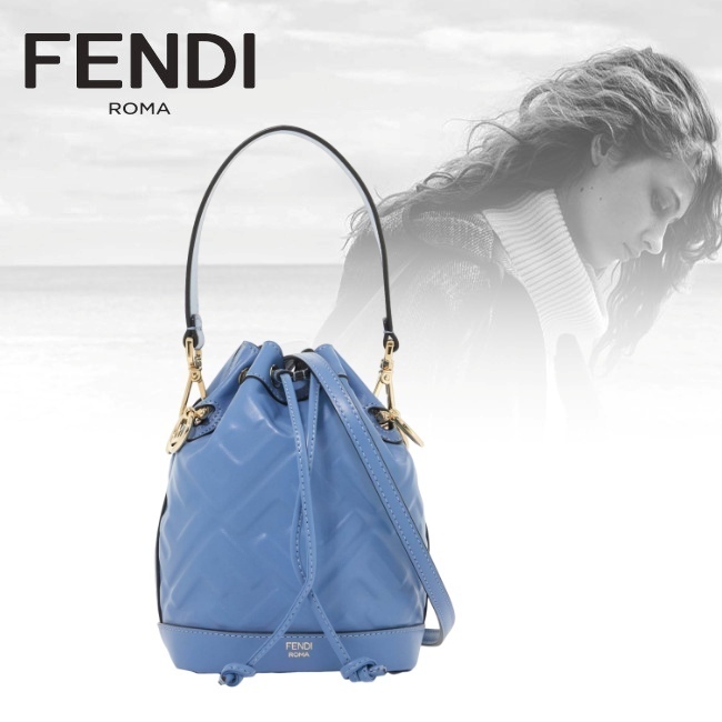 正規店買付【FENDI】モン トレゾール ミニ レザー バケットバッ