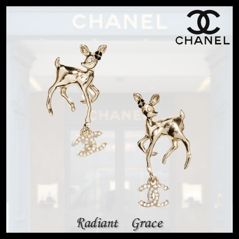 《洗練された遊び心★》CHANEL 25P バンビモチーフ ピアス