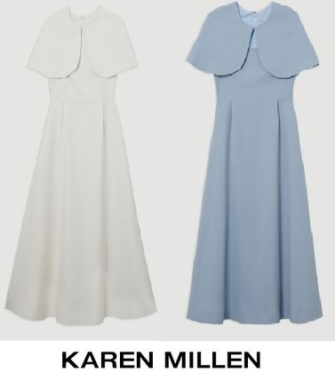 Karen Millen★クレープケープディテールミディドレス KAREN MILLENクレープケープディテールのテーラードミディドレス