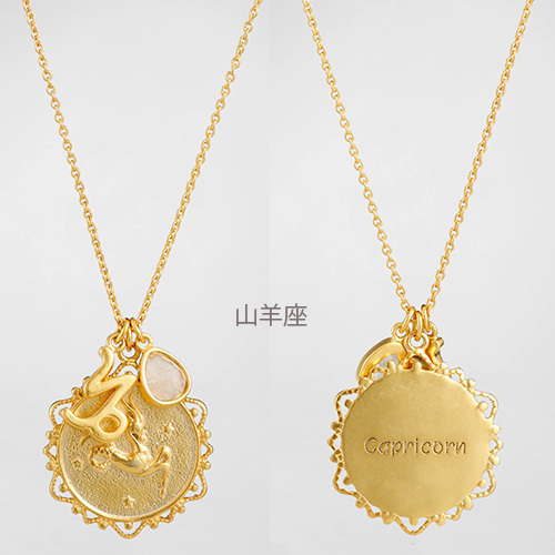 《Tai Jewelry》 星座 ムーンストーン付き チャーム ネックレス
