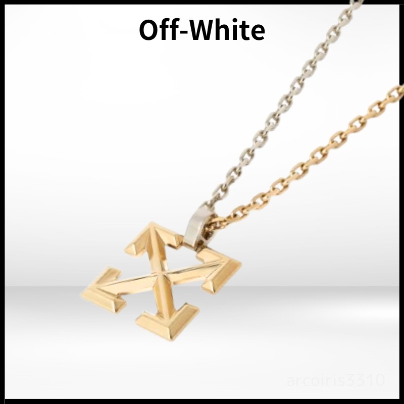 【OFF-WHITE】バイカラー アローペンダントネックレス