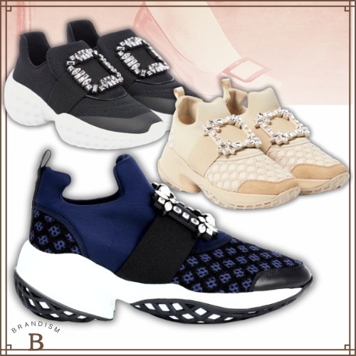 ■Roger Vivier■Viv' Runクリスタルバックル スニーカー