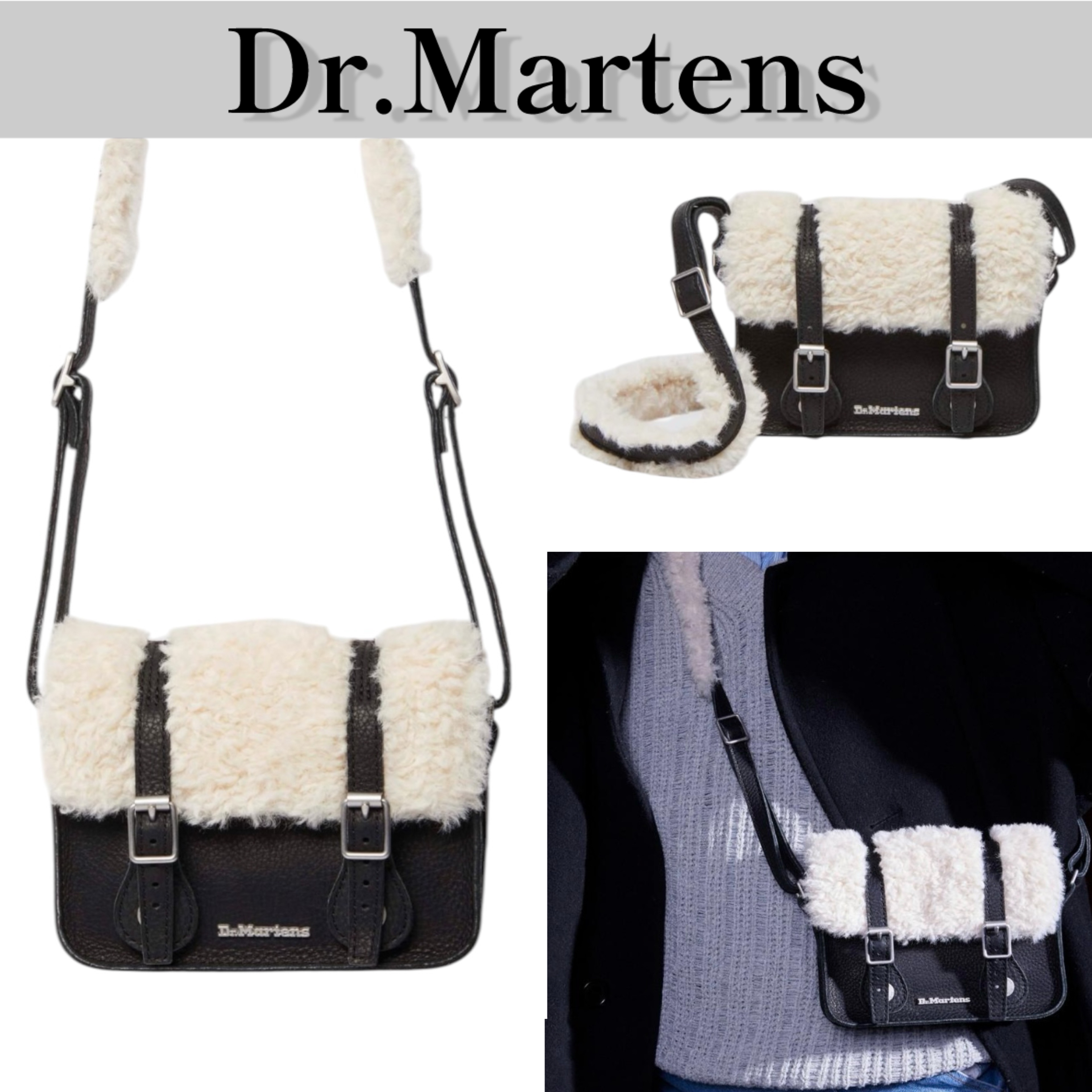 ふわもこ【Dr.Martens】7 インチ サッチェル バッグ 7\