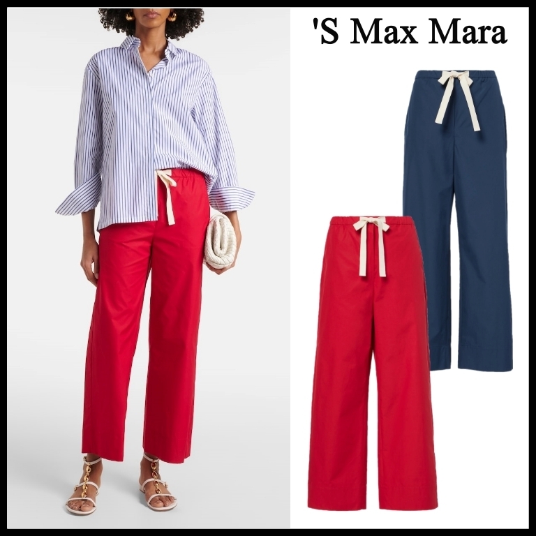 【‘S Max Mara】Argento コットン ワイドレッグ パンツ