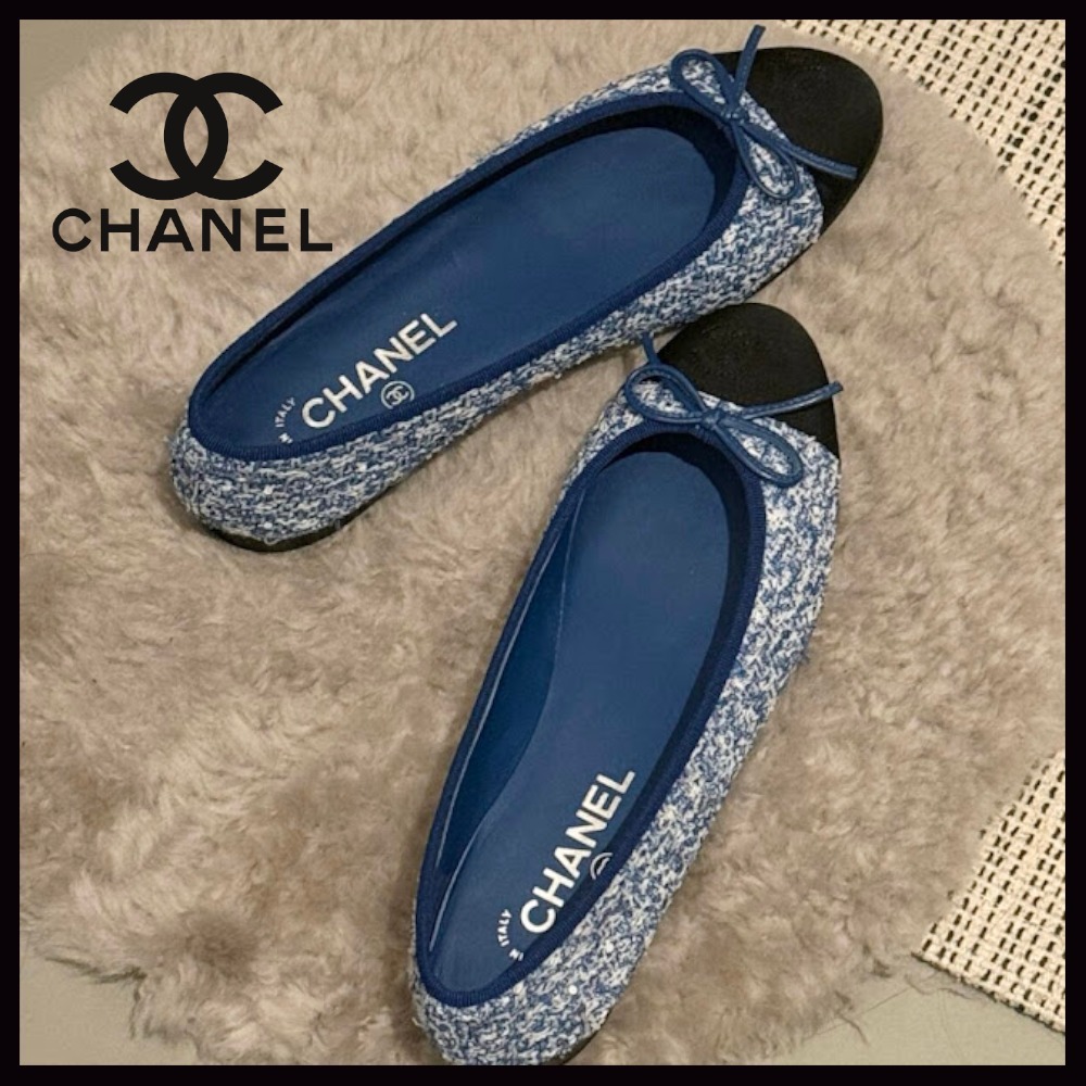 【爽やかで上品な印象♪】 CHANEL バレエシューズ