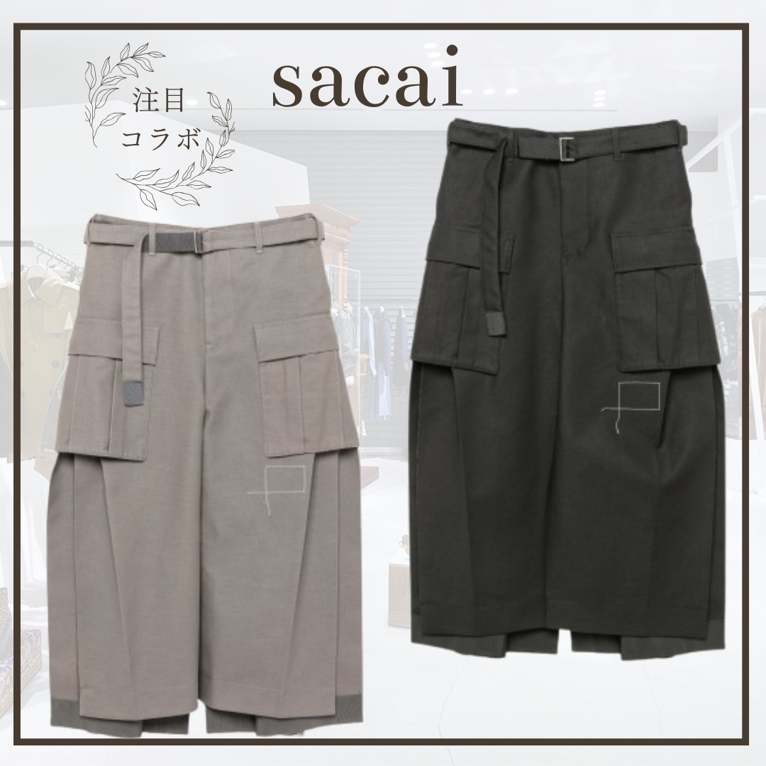 注目コラボ☆【sacai】WTAPS Cotton Back Satin Skirt