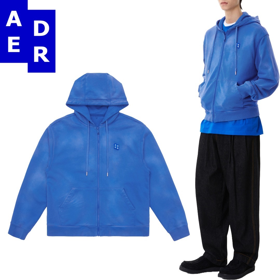 ★ADERERROR★Sig; TRS Tag hoodie zip-up 01(パーカー/Z-Blue)