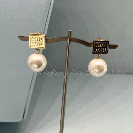 miumiu 好きな方に ミュウミュウ ピアス ゴールド パール - メルカリ