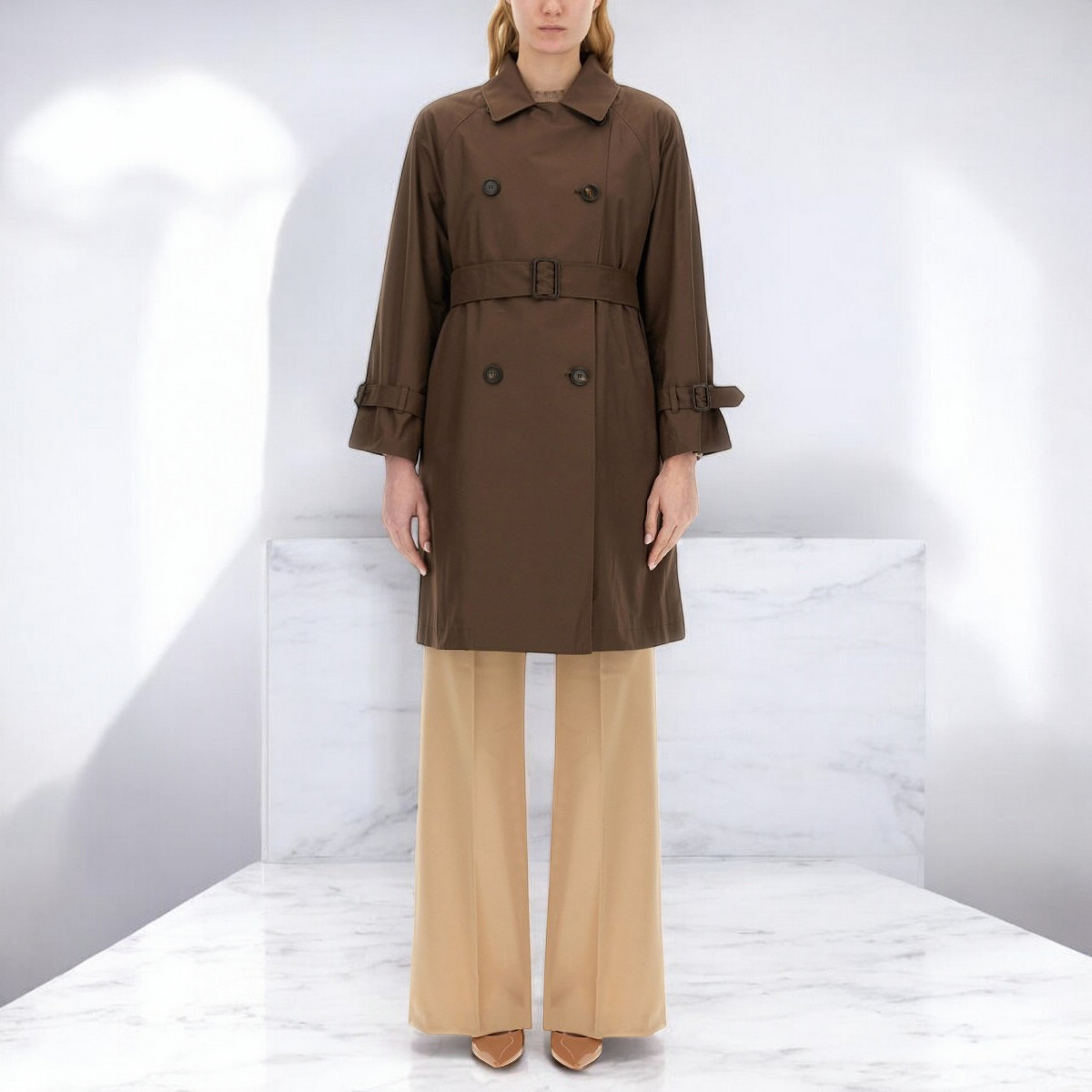 Max Mara The Cube ダブルブレスト ベルテッド コート