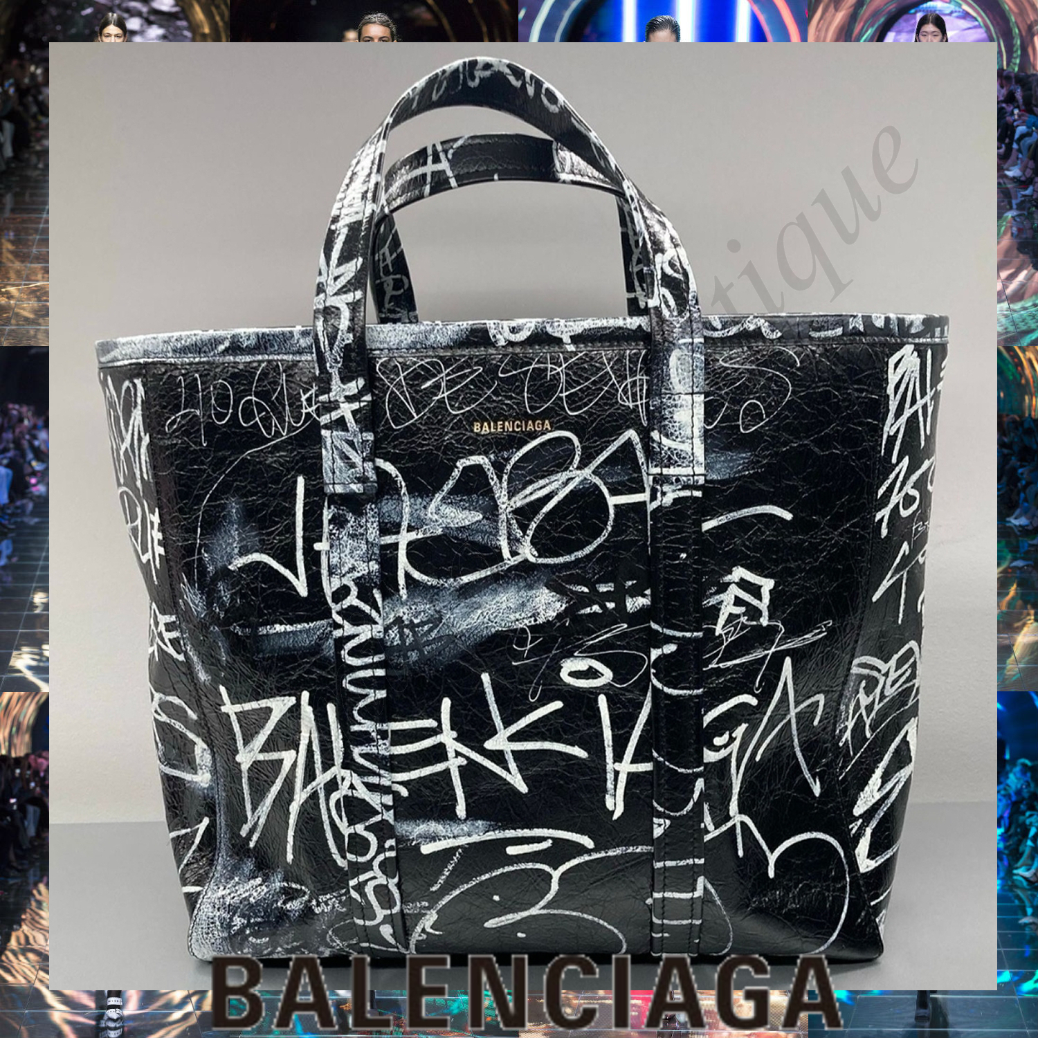 BALENCIAGA BARBES EAST WEST グラフィティ トートバッグ