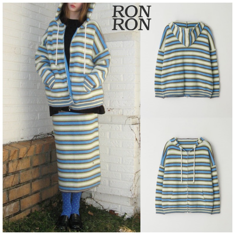 RONRON☆MULTI CANDY KNIT HOODIE ZIP UP