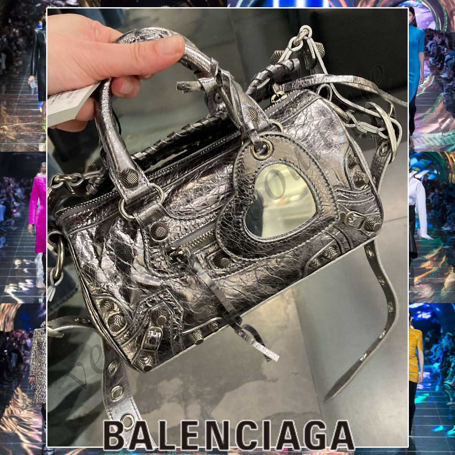 BALENCIAGA LE CAGOLE ハンドバッグ 2WAY シルバー