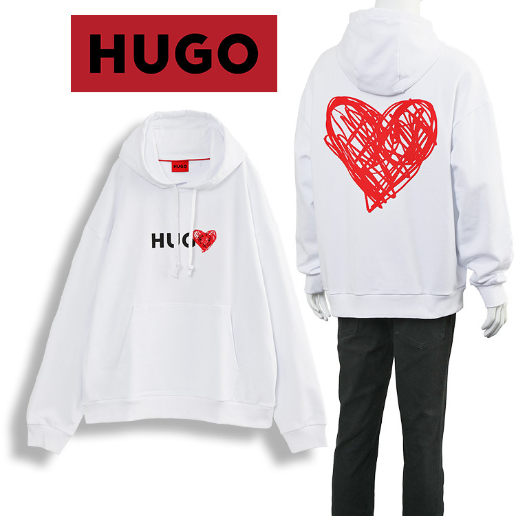 HUGO パーカー all-gender リラックスフィット 50530577-100_WHI