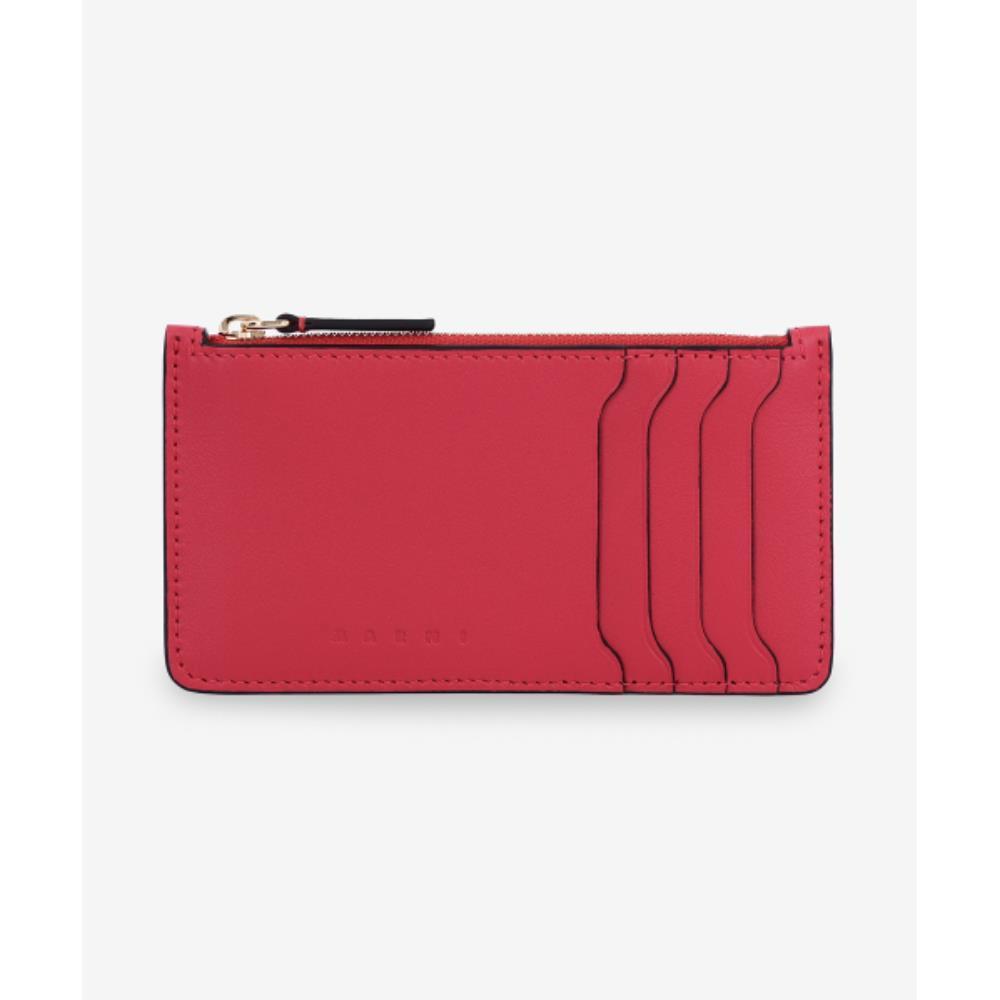 ◇MARNI◇ Leather Zipper Card Holder Tulip PFMO0111U0P694800
