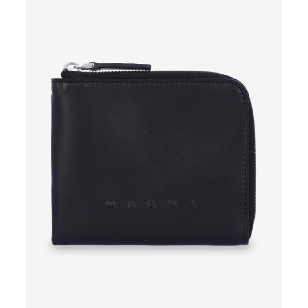 ◇MARNI◇ Logo Zip Around Wallet Black PFMI0095Q1P529800N99