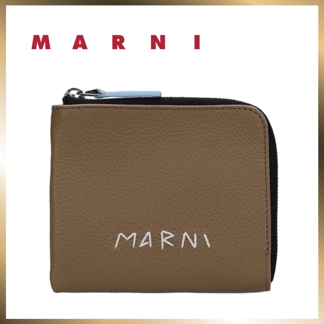 ◇MARNI◇ Logo Zip Around Wallet Crete PFMI0095Q0P653300V49