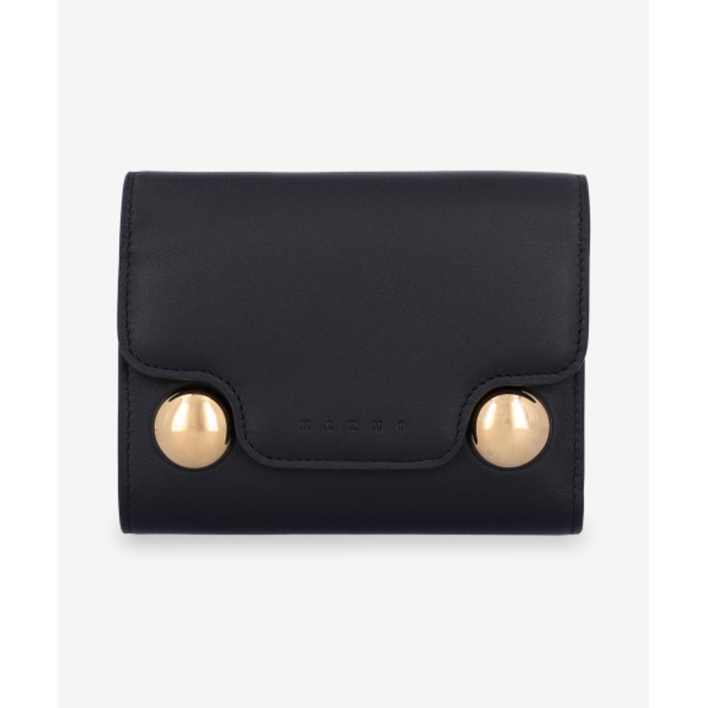 ◇MARNI◇ Bead Tri-Fold Wallet Black PFMO0109U0P694800N99