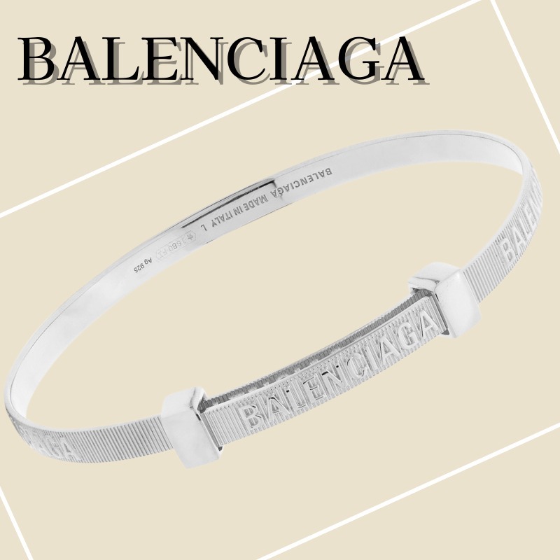 【BALENCIAGA】フォースストライプシルバー0918ブレスレット
