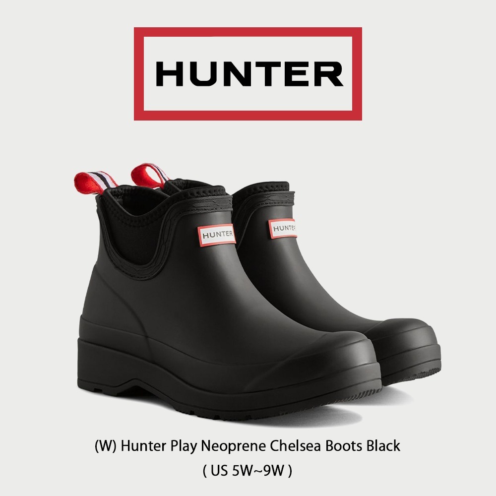 【Hunter】 正規品★ (W) Play Neoprene Chelsea Boots Black