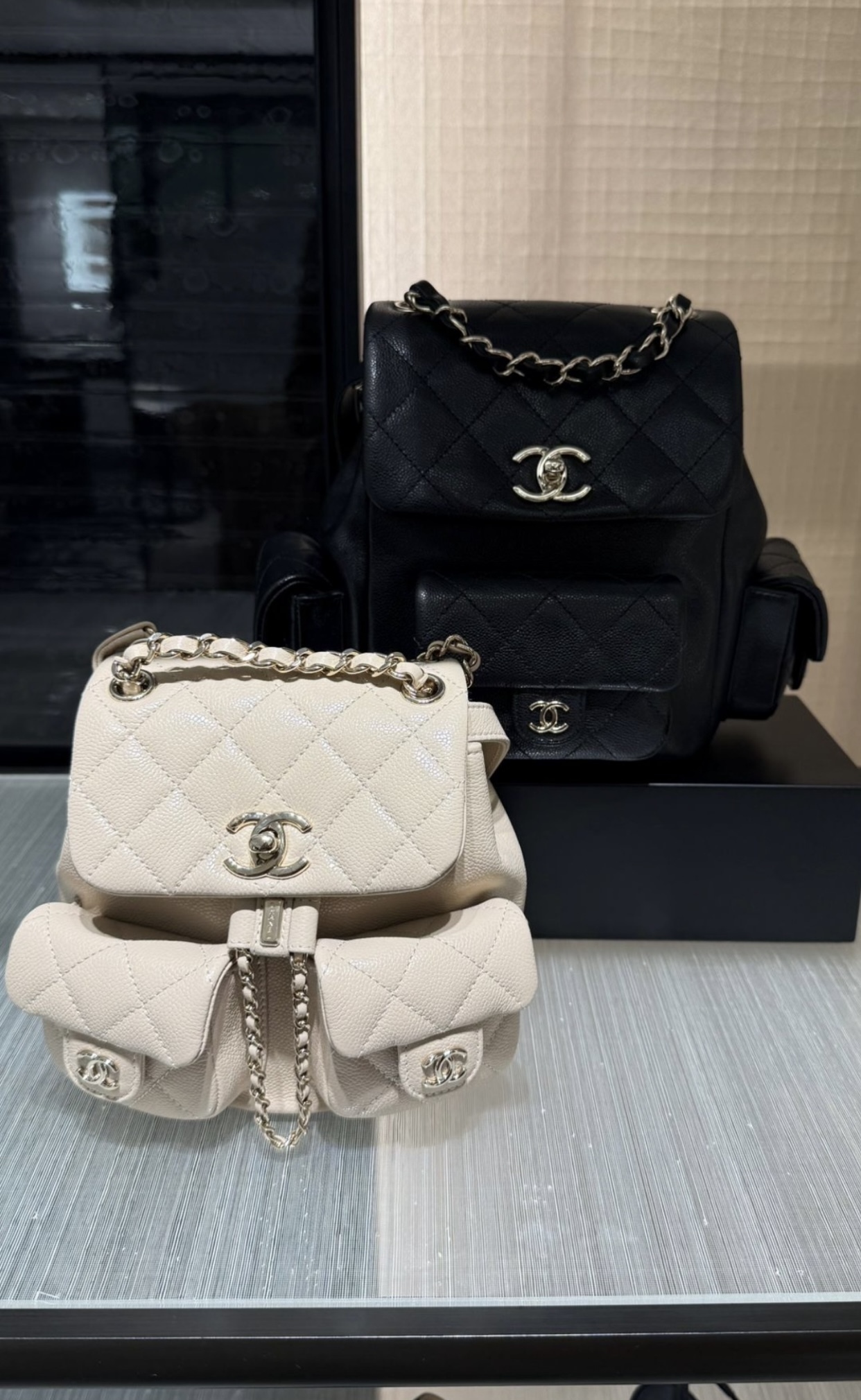 ◆おしゃれで可愛いサイズ感♪◆CHANEL バックパック 可愛いサイズ感♪ CHANEL スモール バックパック ベージュ