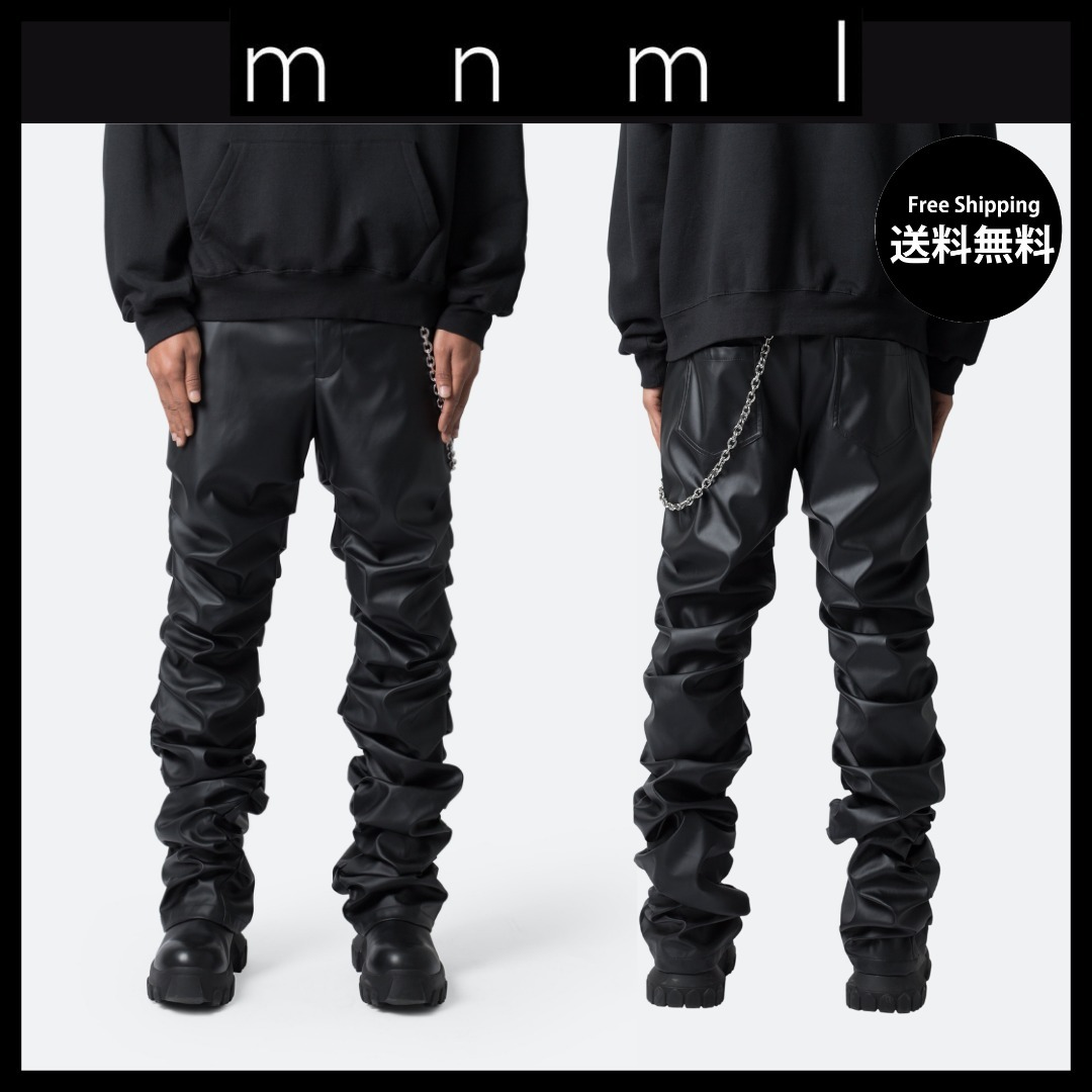 【mnml】STACKED LEATHER PANTS スタック レザーパンツ