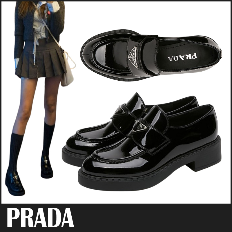 ☆送料関税込☆PRADA チョコレート パテントレザー ローファー☆
