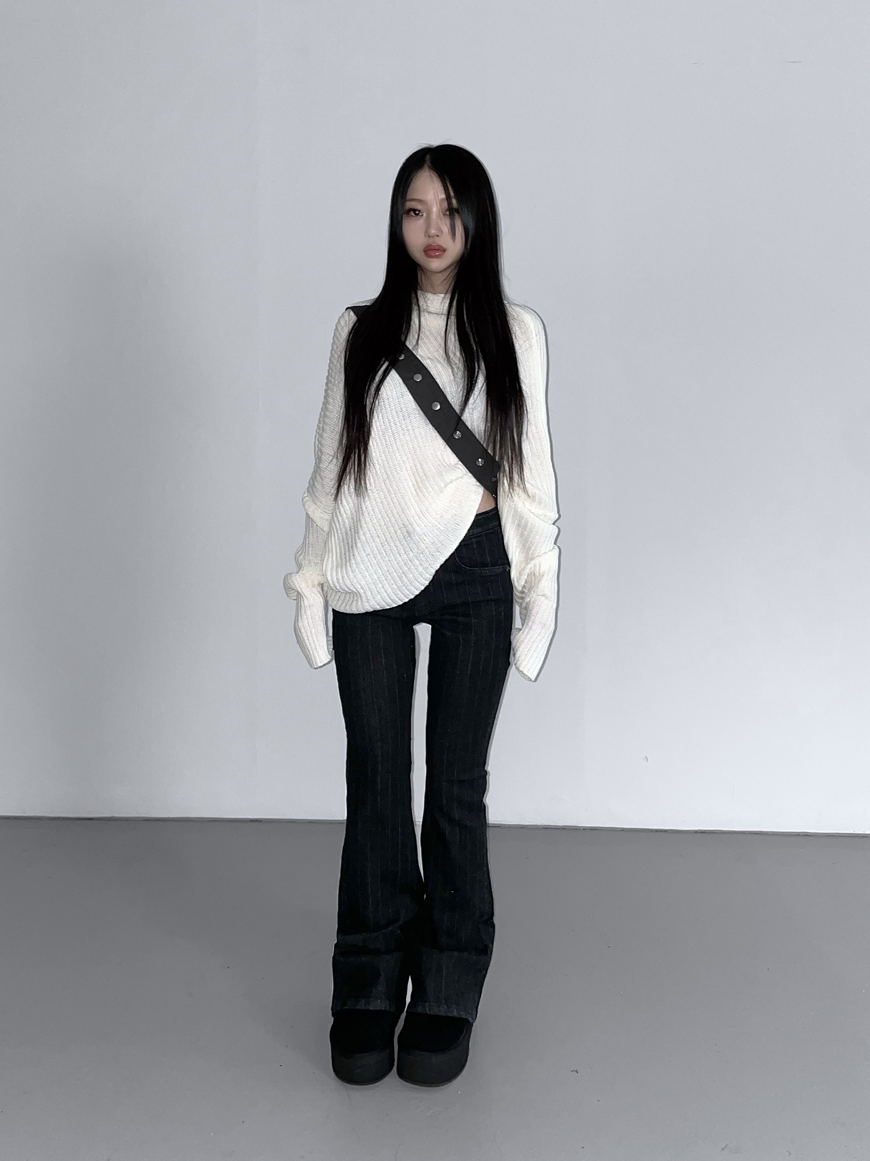 《THEAIRTOWN》 solitude striped bootcut