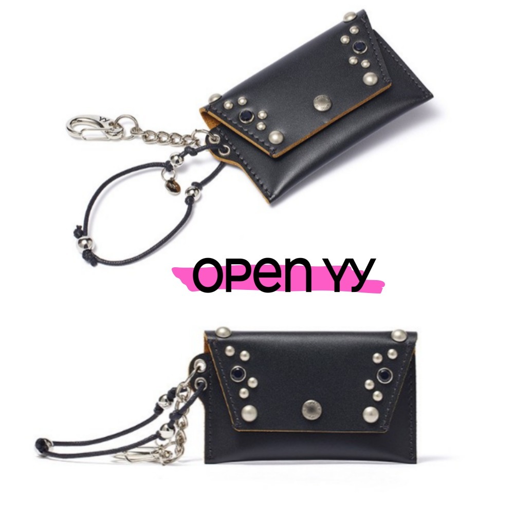 カードケース・名刺入れ [OPEN YY] STUD CARD CASE KEYCHAIN : Black