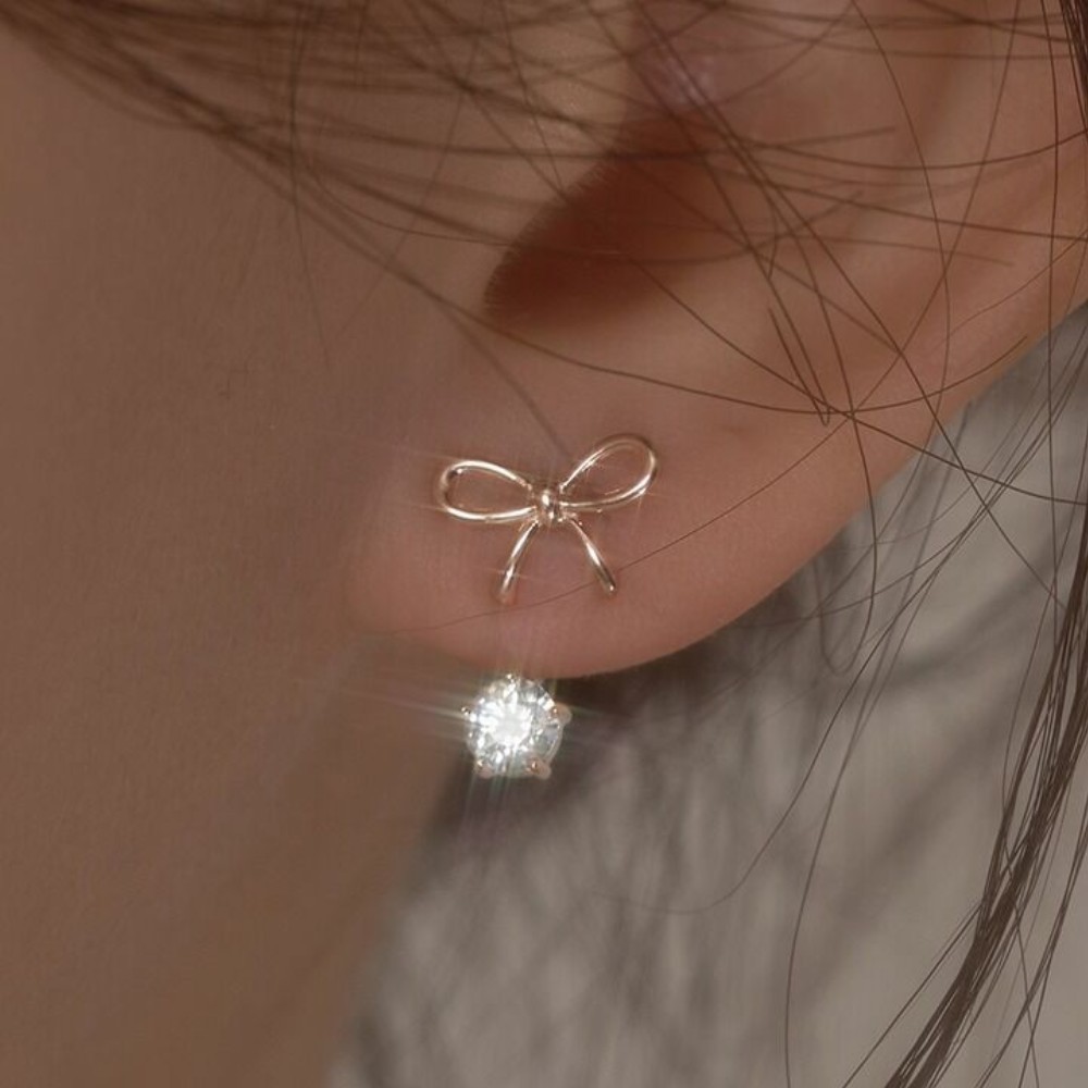 ピアス wing bling 14k post dobell ribbon two-way earrings