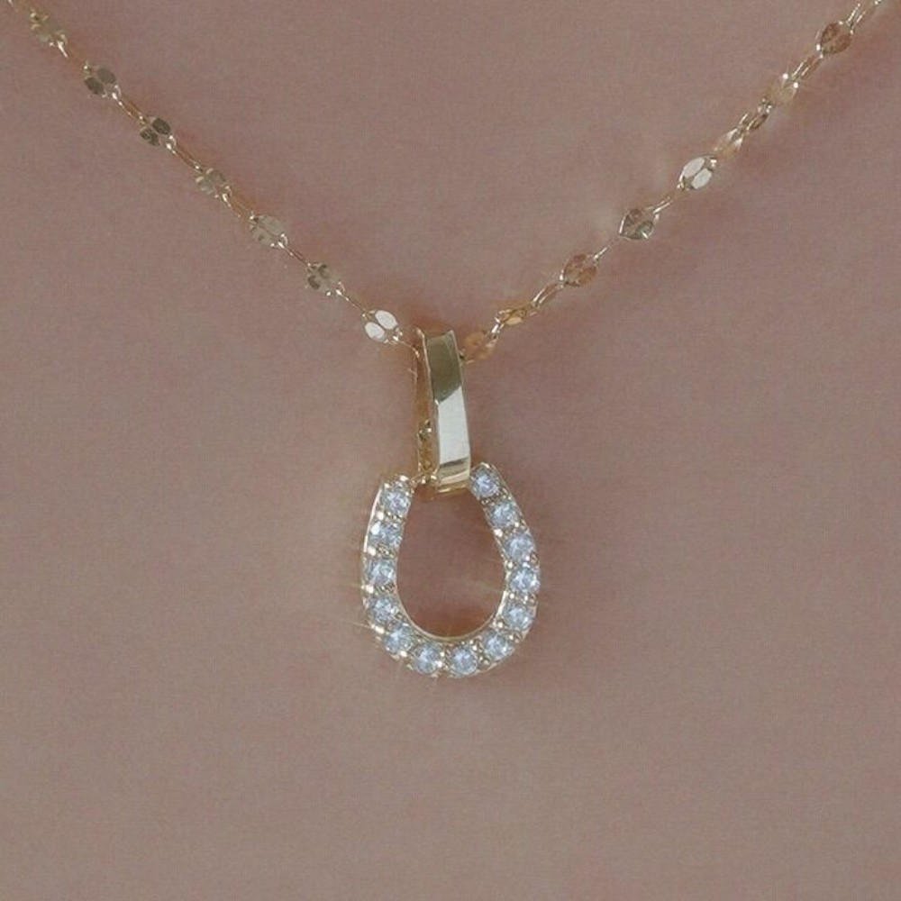 ネックレス・ペンダント wing bling 14k Emma Lucky Horseshoe Pendant