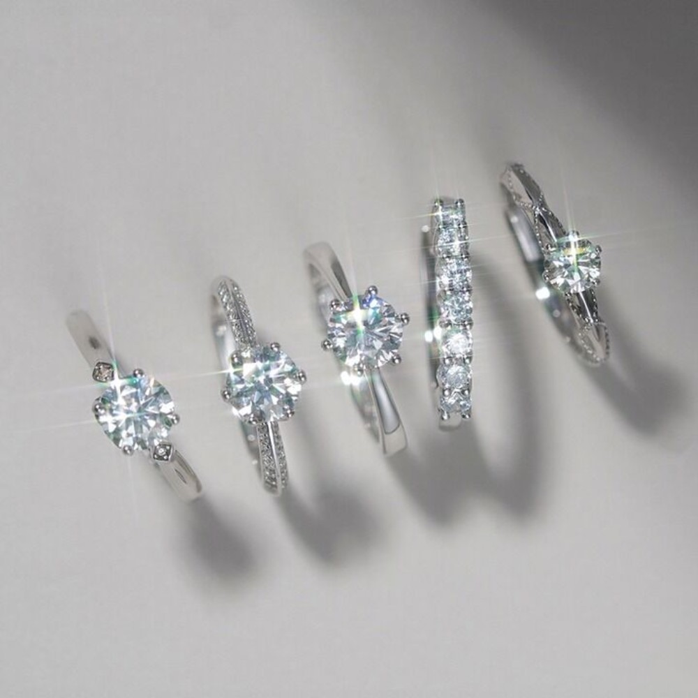 指輪・リング wing bling 5 types of 925 silver queen moissanite rings