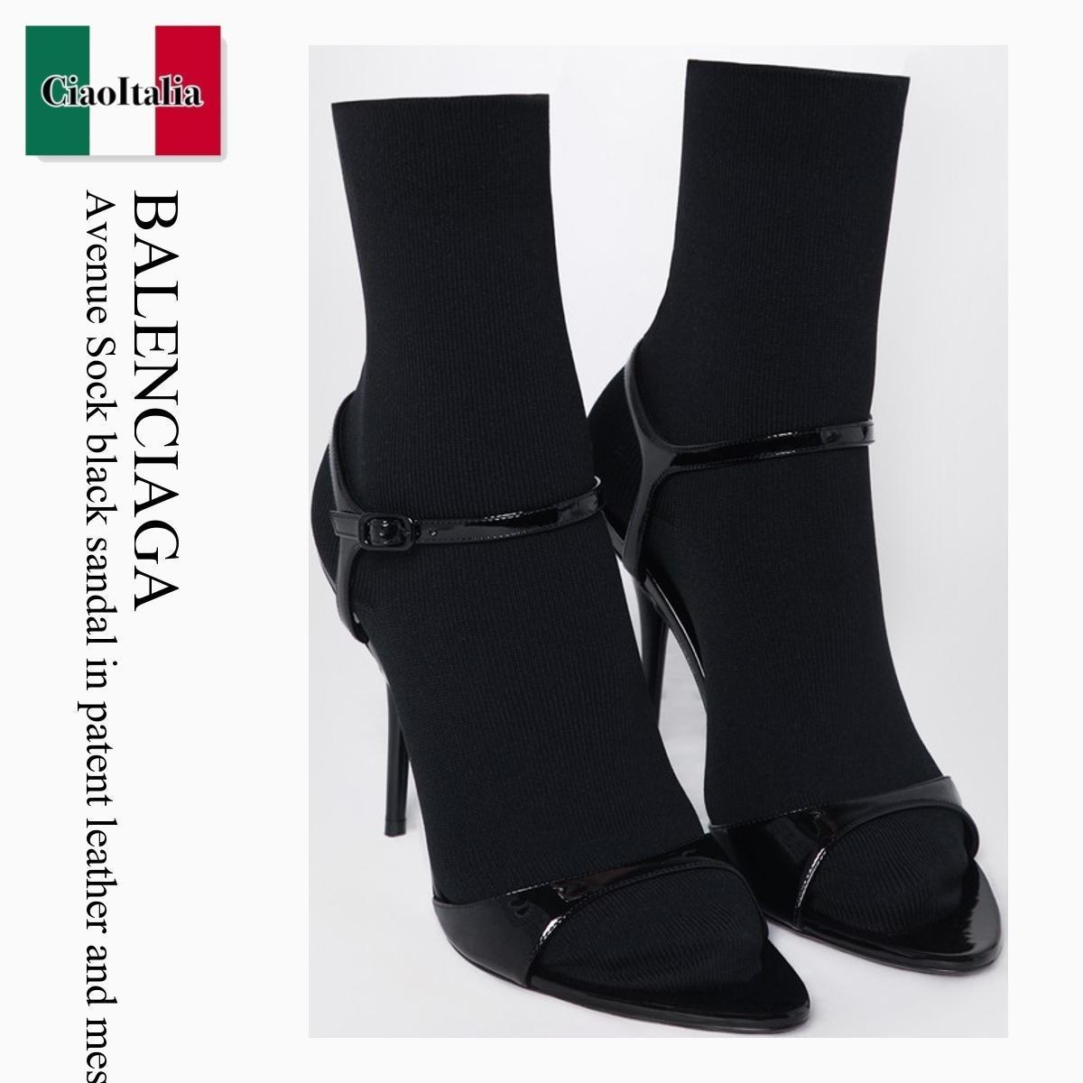 サンダル・ミュール Balenciaga Avenue Sock Black Sandal