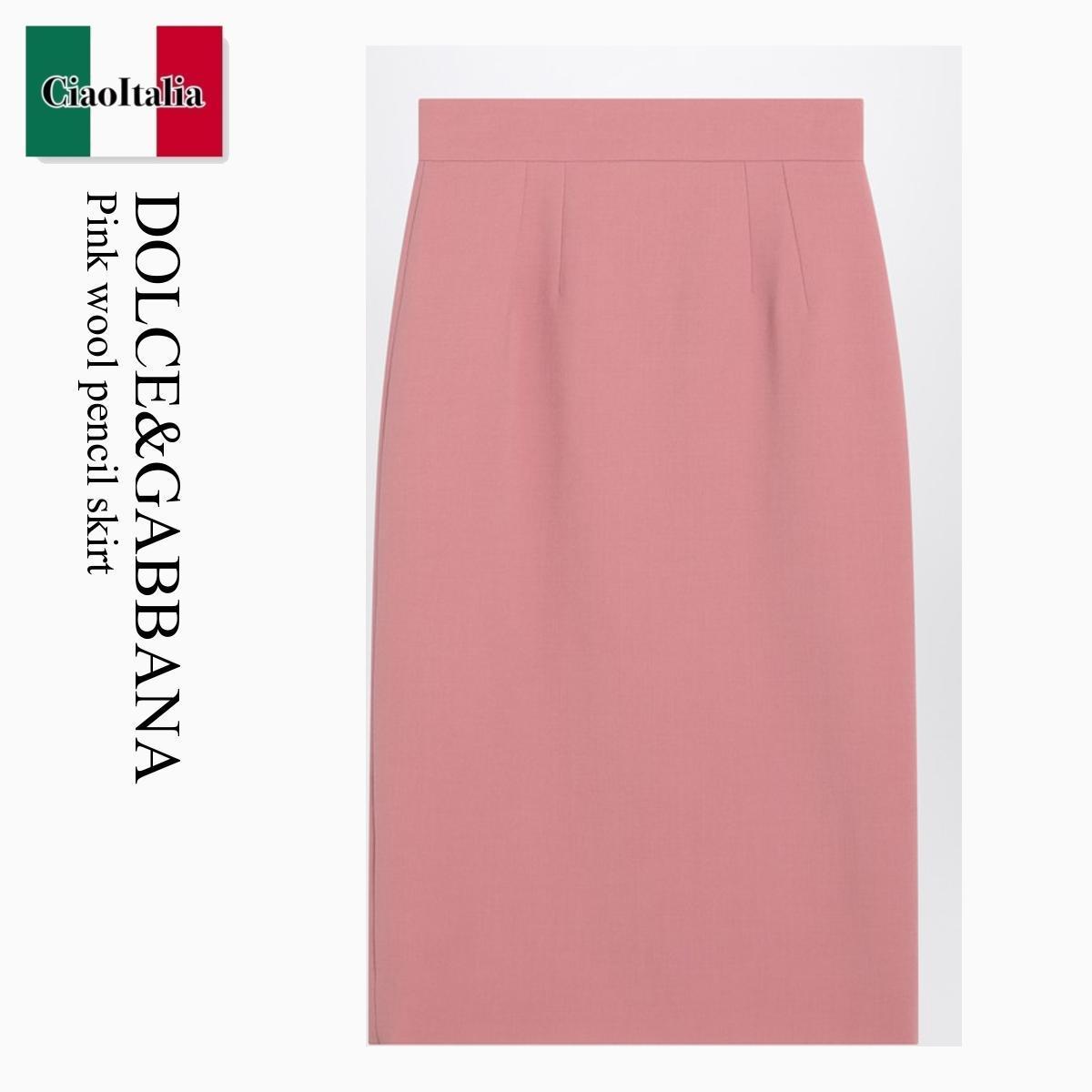 スカート Dolce&Gabbana Pink Wool Pencil Skirt