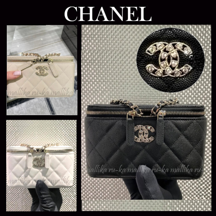 25P☆ハートロゴが可愛い【CHANEL】バニティ ケース