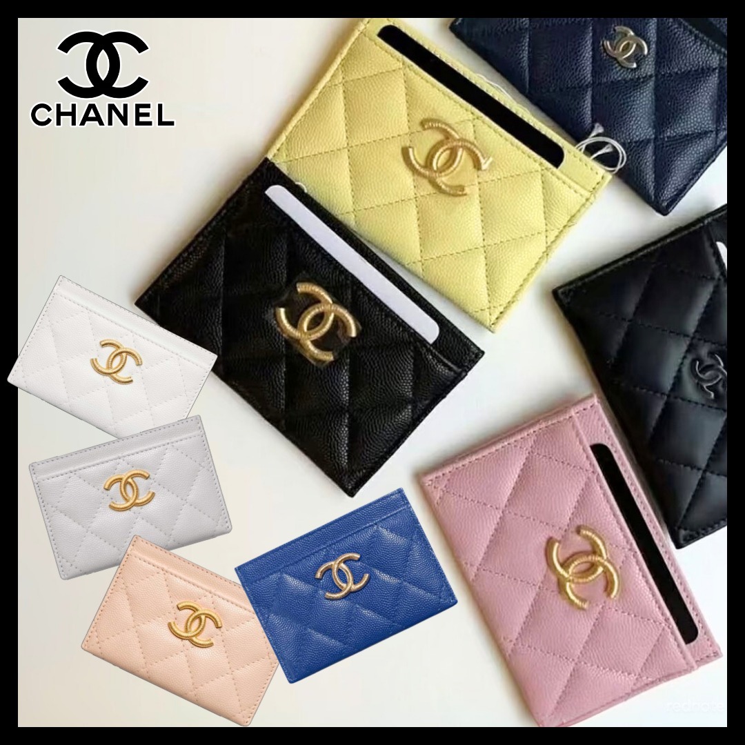 【限定◆刺繍風ロゴ＆春カラー♪】CHANEL カードケース 名刺入れ