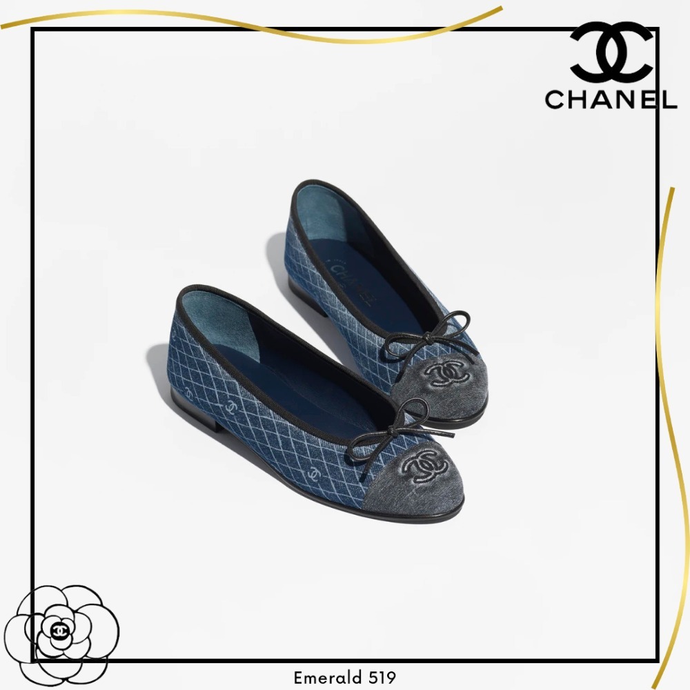 2025SS 最新作♡ CHANELデニム素材オシャレ バレエシューズ