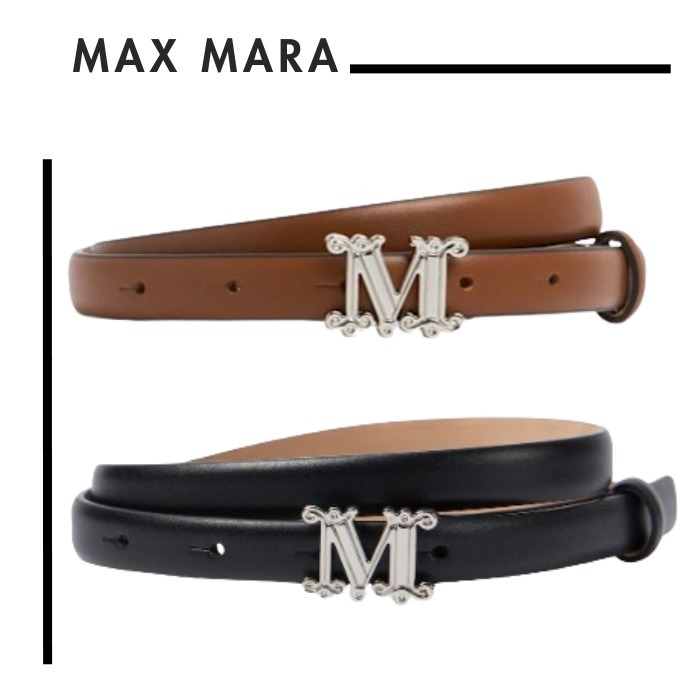 MaxMara マックスマーラ●ギフトにも最適！ロゴ レザーベルト