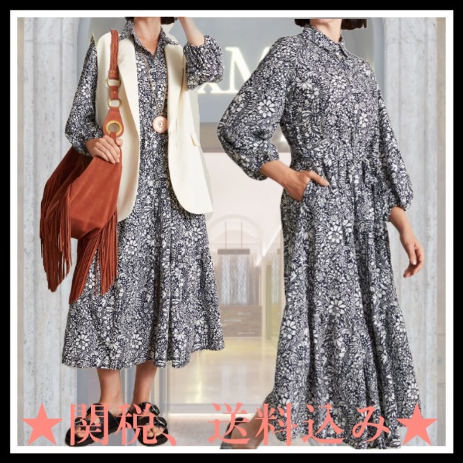 DT★Max Mara★limone フリルシャツドレス
