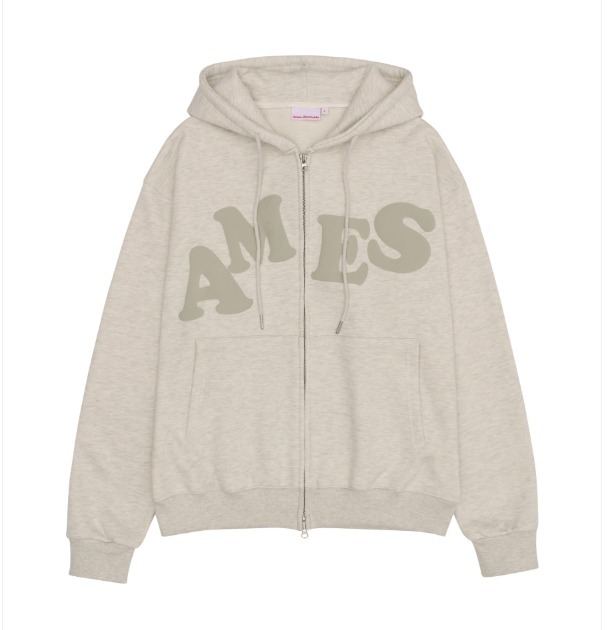 ★AMES-WORLDWIDE★BIG TYPO HOODIE BEIGE★正規品/韓国直送料込 AMESーWORLDWIDE パーカー A'GEM/9 × .kom 「AMESWORLDWIDE