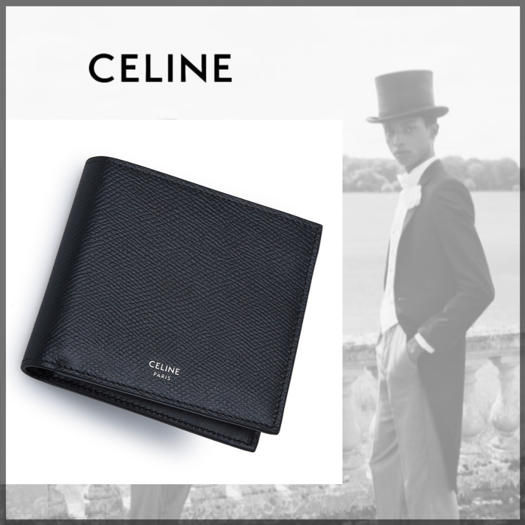折りたたみ財布 CELINE | Bi-fold wallet in Grained calfskin
