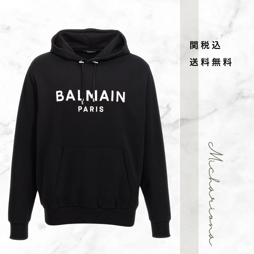 Balmain Paris エコフレンドリー プリント フーディー
