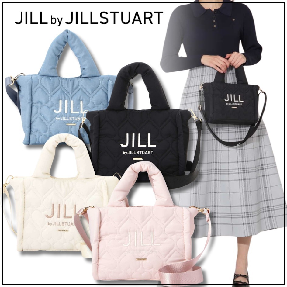 すぐ届く【JILL by JILL】可愛い classy ハートパフトートバッグ