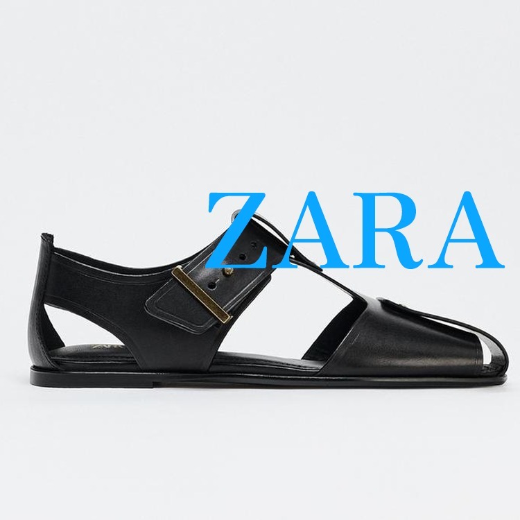 【ZARA】スタッズ付きレザーケージサンダル 1517/510/800