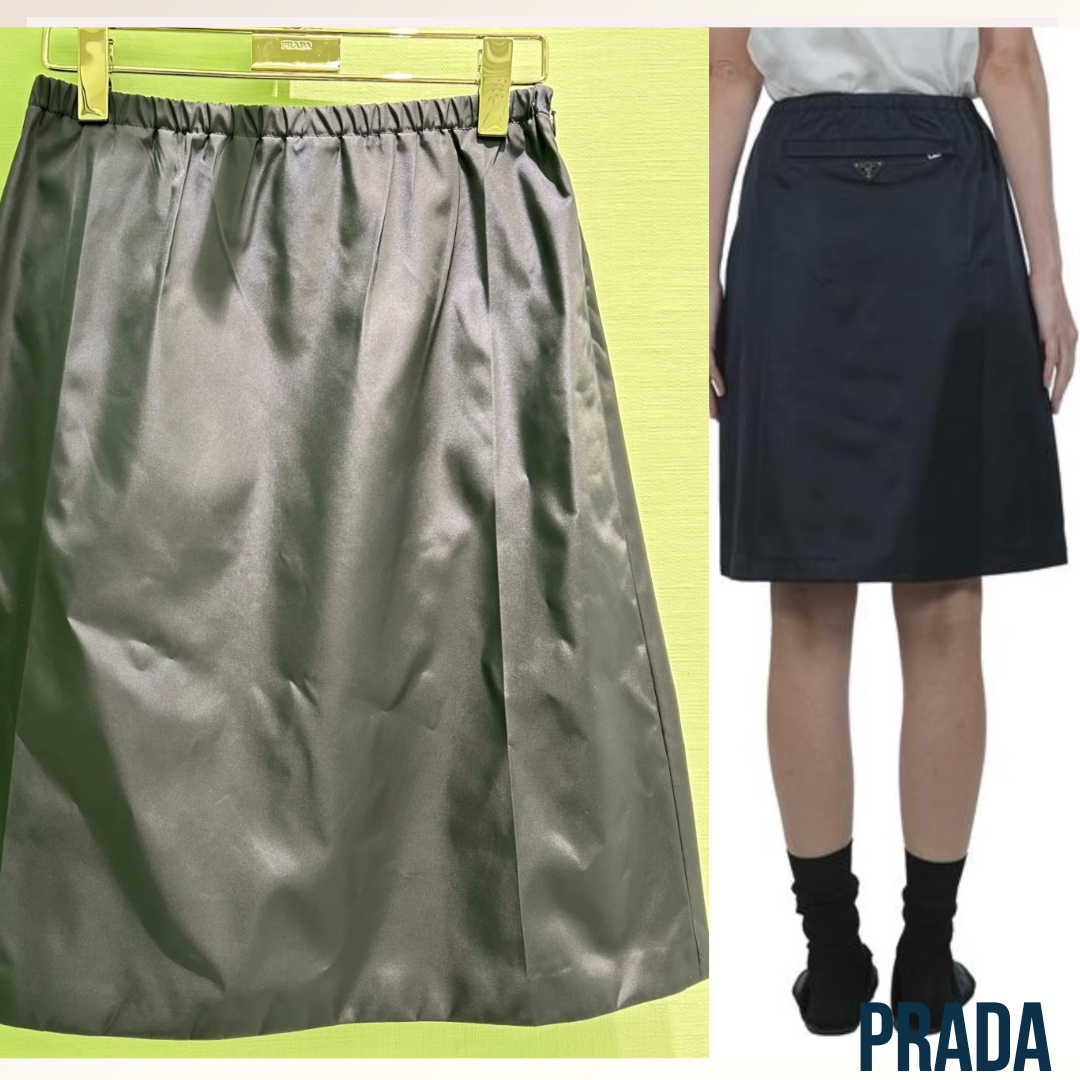 バックポケットがアクセント《PRADA》Re-Nylonスカート