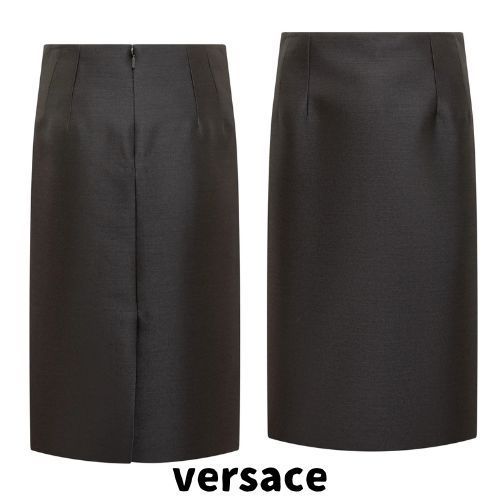 【versace】ハイウエスト ペンシル ミディ スカート