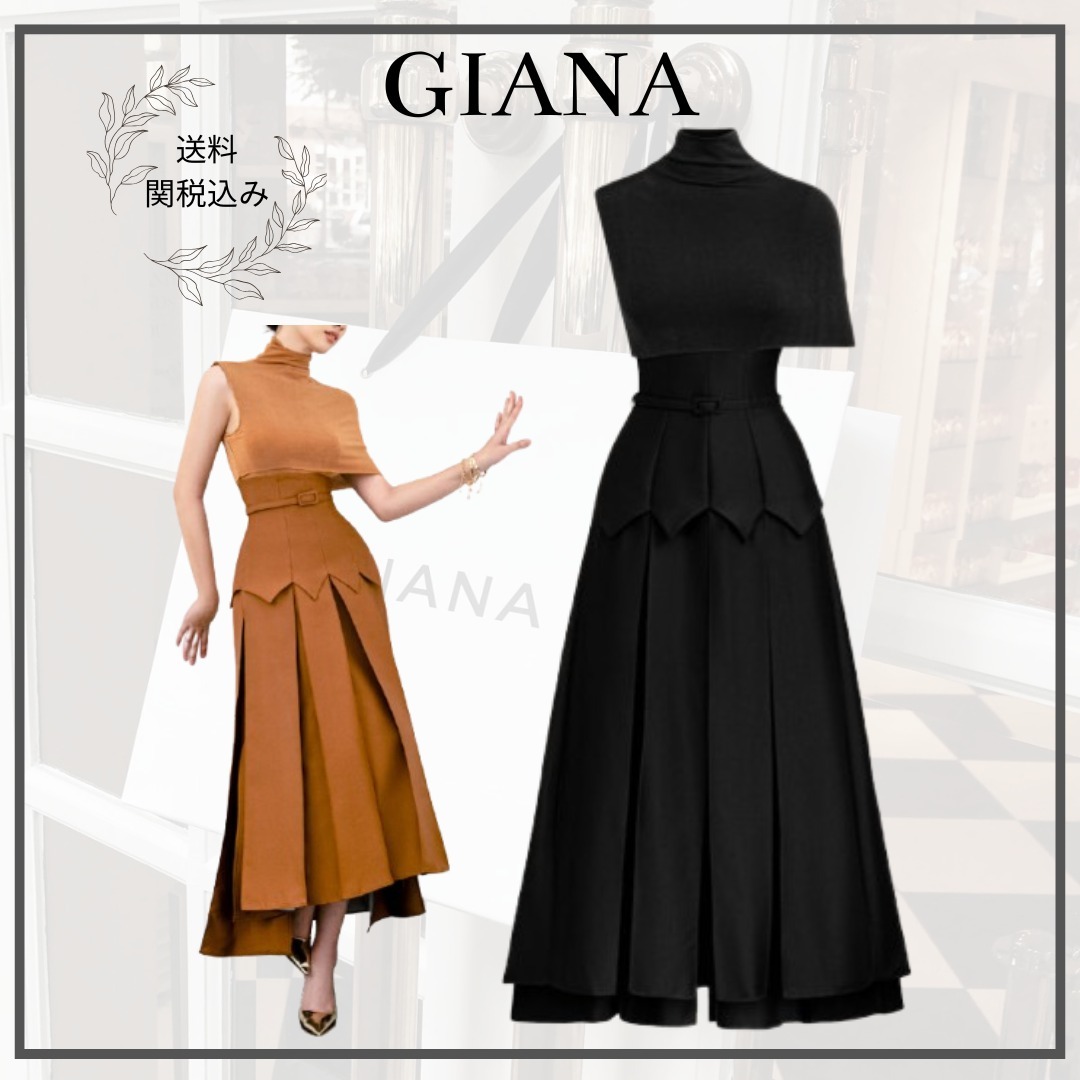 パーティーにも☆【GIANA】ABSOLEM プリーツミディドレス