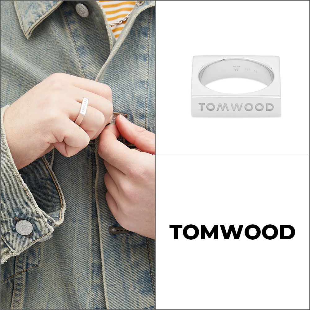 【Tom Wood】スターリングシルバー スクエアロゴリング